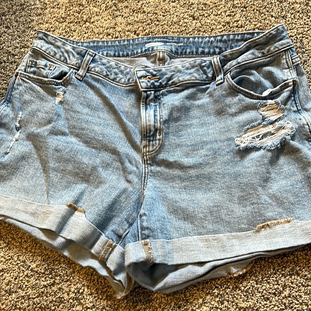 Old Navy Light Blue Distressed Denim Jean Shorts